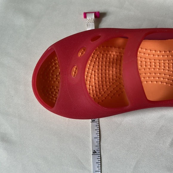 Crocs Melon Orange Mary Janes Open Toe Slip-On Shoe Toddler Girls Size 9 C - Picture 10 of 12